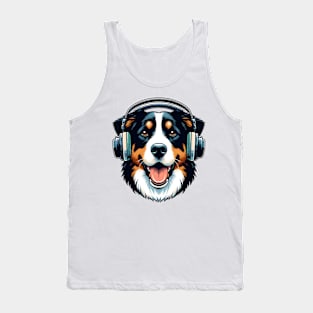 Appenzeller Sennenhund Smiling DJ in Bright Art Tank Top